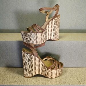 Michael Kors Python Print Wedge Sandals